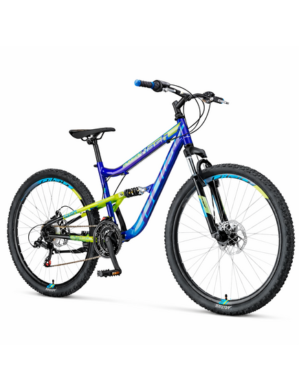 Bicicleta Full suspension DHS Polar Flash - 26 Inch, Albastru-Verde