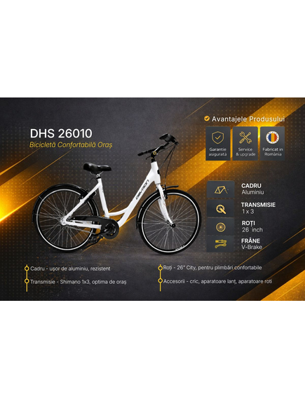 Bicicleta Oras DHS 26010 - 26 inch, M, Alb