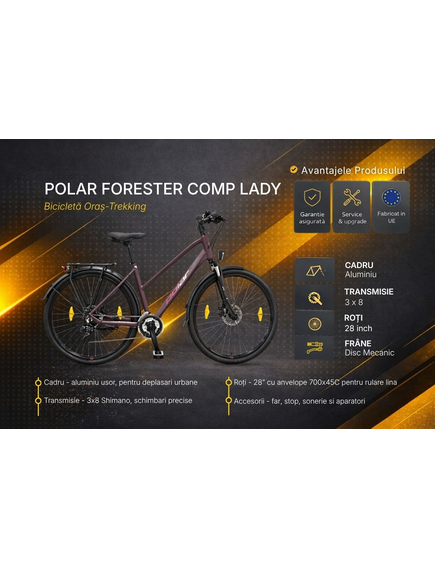 Bicicleta Oras Polar Forester Comp Lady 2026 - 28 Inch, L, Mov