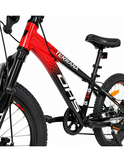 Bicicleta Copii Dhs Terrana 2023, model 2026 - 20 Inch, Rosu-Negru