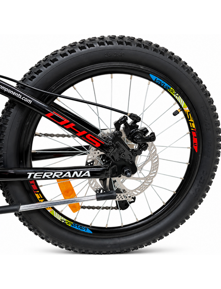 Bicicleta Copii Dhs Terrana 2023, model 2026 - 20 Inch, Rosu-Negru