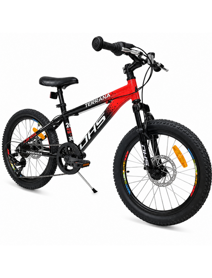 Bicicleta Copii Dhs Terrana 2023, model 2026 - 20 Inch, Rosu-Negru