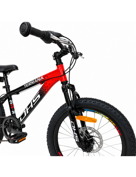 Bicicleta Copii Dhs Terrana 2023, model 2026 - 20 Inch, Rosu-Negru