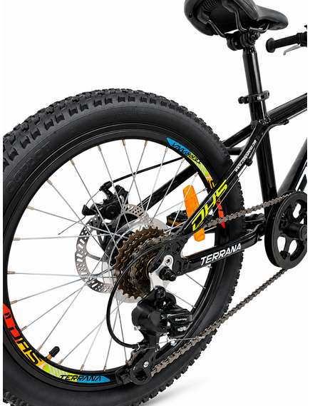 Bicicleta Copii Dhs Terrana 2023B, model 2026 - 20 Inch, Negru-Verde