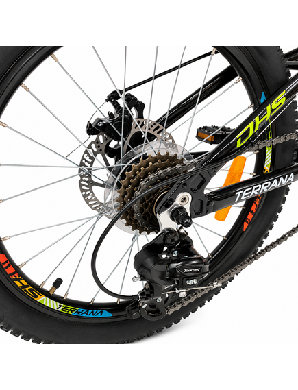 Bicicleta Copii Dhs Terrana 2023B, model 2026 - 20 Inch, Negru-Verde