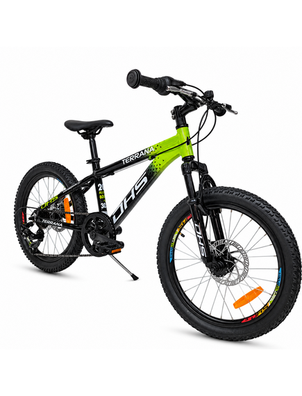 Bicicleta Copii Dhs Terrana 2023B, model 2026 - 20 Inch, Negru-Verde