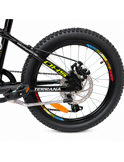 Bicicleta Copii Dhs Terrana 2023B, model 2026 - 20 Inch, Negru-Verde
