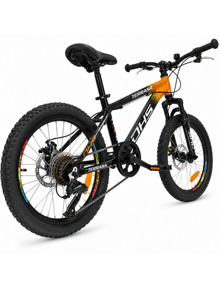 Bicicleta Copii Dhs Terrana 2023B, model 2026 - 20 Inch, Portocaliu-Negru