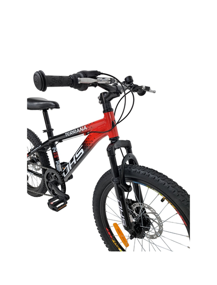 Bicicleta Copii Dhs Terrana 2023B, model 2026 - 20 Inch, Rosu-Negru