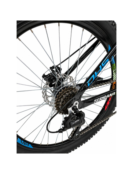 Bicicleta Copii Dhs Terrana 2423B, model 2026 - 24 Inch, Negru-Albastru