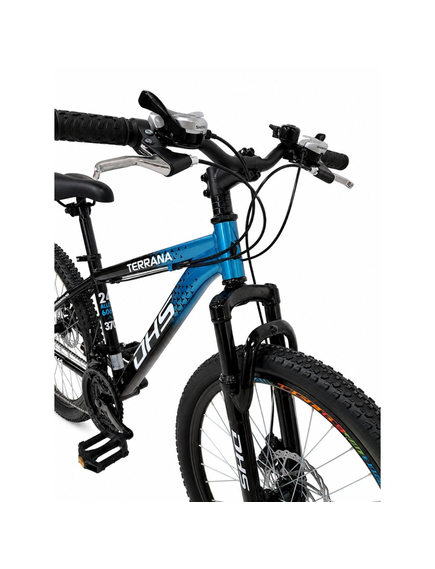 Bicicleta Copii Dhs Terrana 2423B, model 2026 - 24 Inch, Negru-Albastru