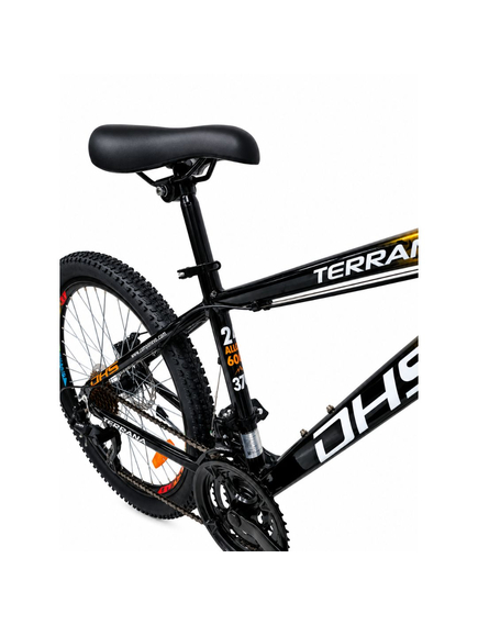 Bicicleta Copii Dhs Terrana 2423B, model 2026 - 24 Inch, Negru-Portocaliu