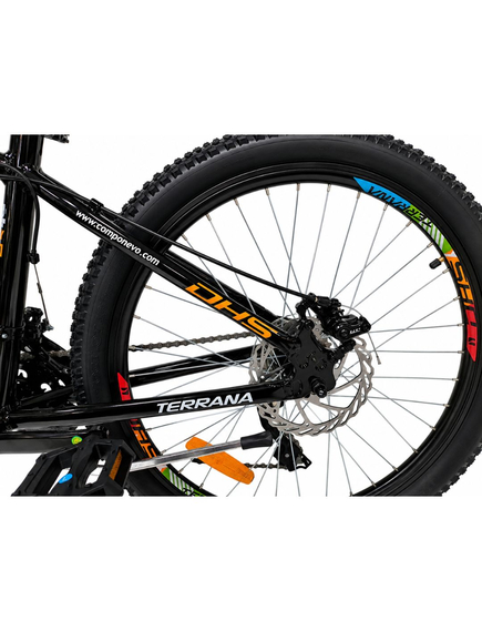 Bicicleta Copii Dhs Terrana 2423B, model 2026 - 24 Inch, Negru-Portocaliu