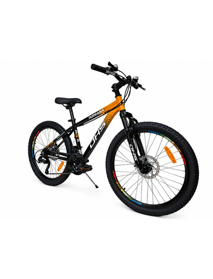 Bicicleta Copii Dhs Terrana 2423B, model 2026 - 24 Inch, Negru-Portocaliu