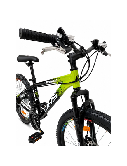 Bicicleta Copii Dhs Terrana 2423B, model 2026 - 24 Inch, Negru-Verde