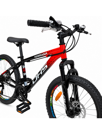Bicicleta Copii Dhs Terrana 2423B, model 2026 - 24 Inch, Rosu-Negru