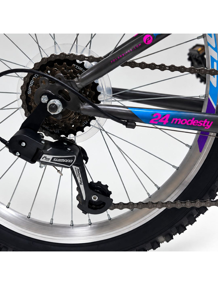 Bicicleta copii Polar Modesty, 24 inch, 6 viteze Shimano, frane V-Brake, Gri