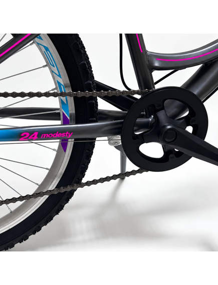 Bicicleta copii Polar Modesty, 24 inch, 6 viteze Shimano, frane V-Brake, Gri
