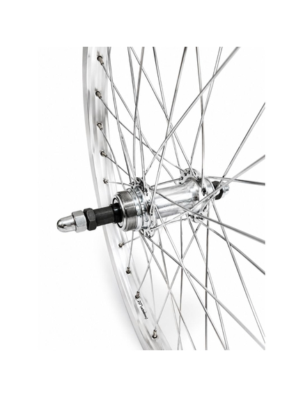 Roata fata LYRA 20", Silver, CNC, Spite Nichelate, Butuc Viteza 36H