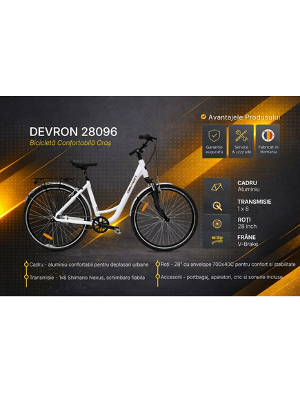 BICICLETA Oras Devron 28096 - 28 inch, M, ALB