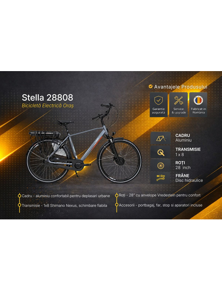 Bicicleta Electrica Oras Stella 28808 - 28 inch, S, Gri