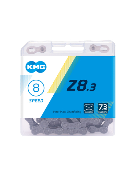 Lant Bicicleta KMC Z8.3 - 1/2 x 3/32 inch, 6-8 Viteze, Argintiu-Gri, imaginea nr. 4