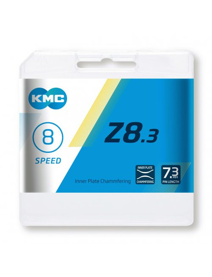 Lant Bicicleta KMC Z8.3 - 1/2 x 3/32 inch, 6-8 Viteze, Argintiu-Gri, imaginea nr. 3