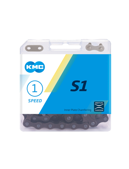 Lant Bicicleta Kmc S1 - 1/2 x 1/8 inch, 1 Viteze, Maro