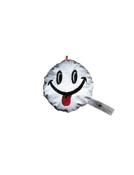 Breloc Smiley Simplu Reflectorizant Salzmann 3M - Argintiu-Rosu