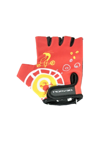 Manusi Ciclism Copii Devron 8825R - S/4, Negru-Rosu, Marime produs: S