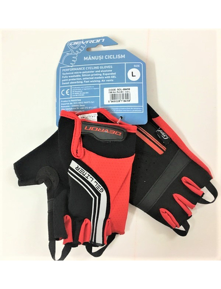 Manusi Ciclism Devron 7088 Gel-Liner - L, Rosu-Negru, Marime produs: L, imaginea nr. 3