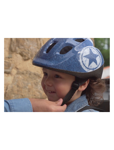 Casca Ciclism Copii Polisport Jeans - 52-56 cm, S, Alb-Albastru, Culoare produs: Alb/Albastru, imaginea nr. 4