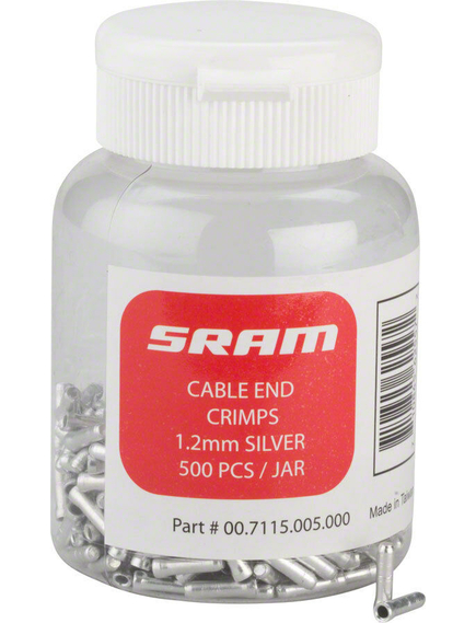 Capeti Terminatii Cablu Sram, Pt Schimbator, Diametru 1.2mm, 500Buc La Borcan, Argintii