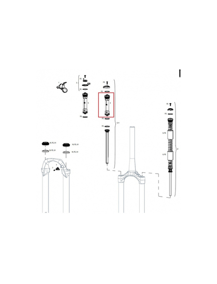 Cartus compresie furca rockshox xc30 b3-b4 (2018-2020)/judy tk b1