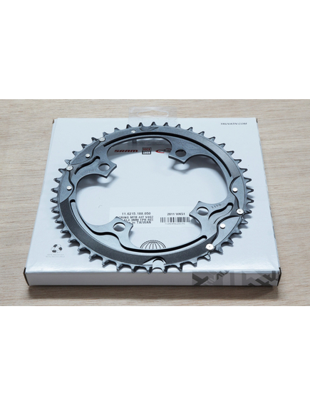 Foaie Angrenaj MTB V4G2 104, 44T, Negru-Rosu, imaginea nr. 2