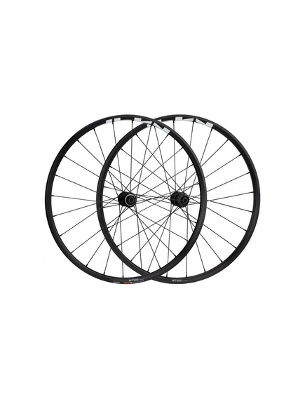 Set roti Shimano WH-MT500-27.5, fata+spate, jante 27.5 inch, 24H, pentru 11 viteze, QR spate 173mm, OLD:100/135MM, pt frana disc, negre