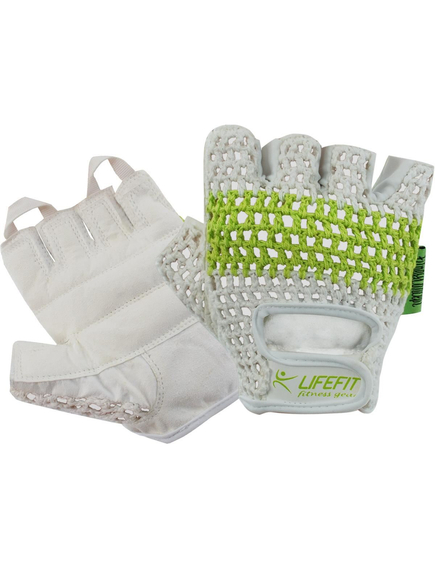 Manusi fitness marime M, Culoare produs: Alb/Verde, Marime produs: M