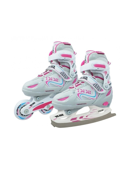Role Adulti, Reglabile, 2 In 1 Ikki Girl, L, 39-42, Alb-Roz, Culoare produs: Alb/Roz, Marime produs: 39-42
