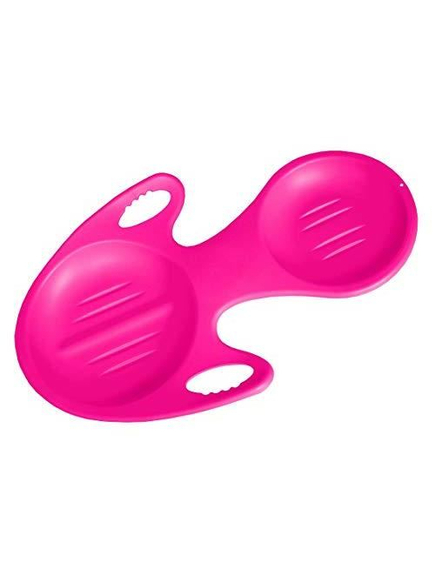 Sanie Copii Glider Plastic Dubla - Roz, Culoare produs: Roz
