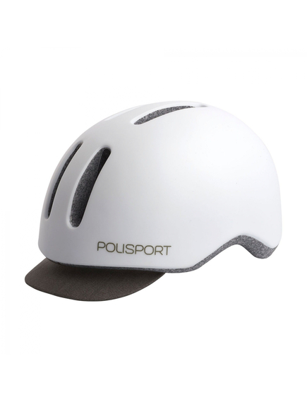 Casca Ciclism Urbana Polisport Commuter - 58-61 cm, L, Alb-Gri, Culoare produs: Alb/Gri, Marime produs: L