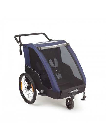 Remorca Carucior Transport Copii Bicicleta Polisport - Albastru
