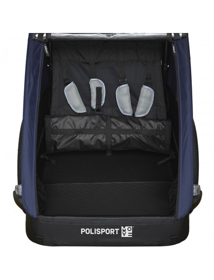 Remorca Carucior Transport Copii Bicicleta Polisport - Albastru, imaginea nr. 10