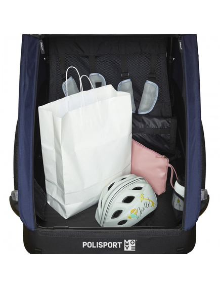 Remorca Carucior Transport Copii Bicicleta Polisport - Albastru, imaginea nr. 9