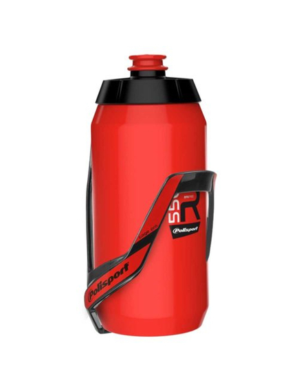 Set Suport Bidon Cage Pro + Bidon Apa R550 Polisport - 550 ml, Rosu, Culoare produs: Rosu