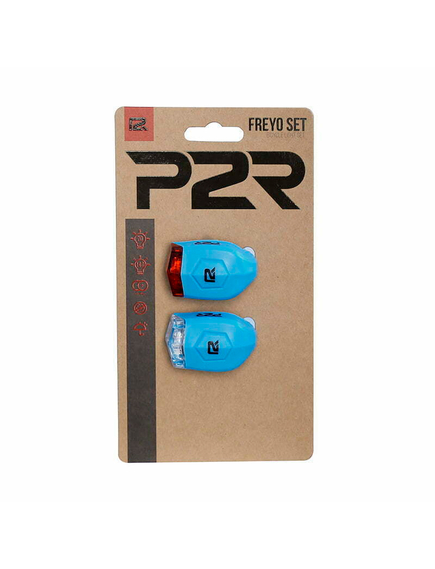 Set Lumini Bicicleta P2R Freyo - Albastru deschis, Culoare produs: Albastru deschis, imaginea nr. 2