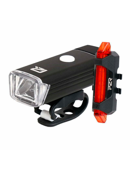 Set Lumini Bicicleta P2R NITION 10 (USB) - Negru