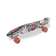 Skateboard copii SKULL LED, 22 inch, Byox, Alb-Negru